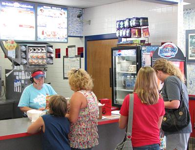 (Above) Folks line up for Blizzards