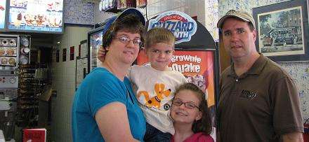 (Above) Kisty, Benjamin (Miracle Baby), and Emily James with KFFB's Bob Connell