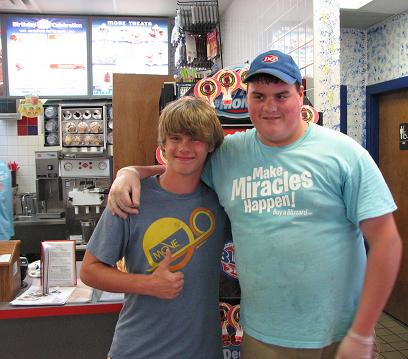 (Above) (Right) Alen Richardson ate 4 and (Left) Josh Griffis ate 2 Blizzards