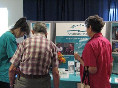 (Above) Arkansas Hospice hands out information