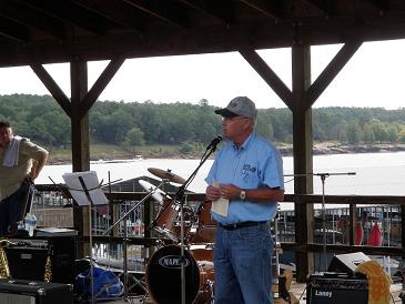 (Above) Dale Gardner the MC at the Greers Ferry Lake Clean up