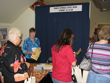 (Above) Patti with Heber Springs State Bank welcomes everyone