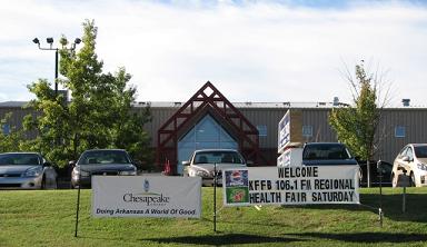(Above) The parking lot is full at the Hart Center