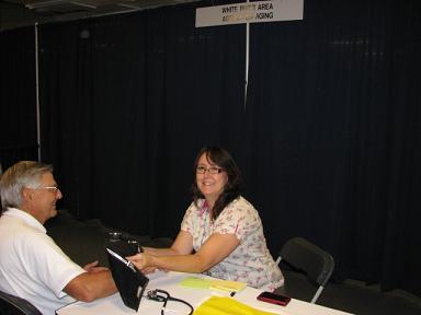 (Above) White River Area Agency on Aging takes blood pressure