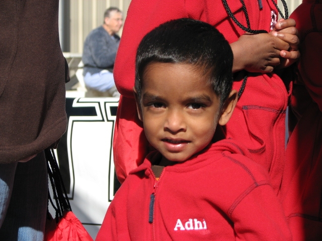 (Above) kids wait for pop corn