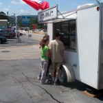 Everyone Enjoyed the free Petit Jean Hot Dogs and Iced Cold Pepsi!