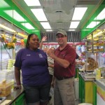 Bob loves doing a interview in the food traliers (Free Food)