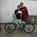 Pat Reeves gives the girls bike away