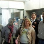 BSA group members left to right: Forlanda Peel, Van Taylor, Leann Collins, Russell Ade, and Steve Collins, prepare to board Metro transportation while touring national monuments in Washington D.C. on October 15, 2011.