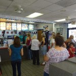 Folks wait for their blizzard