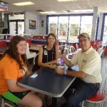 Macy talks about about being a spokesperson as Bob Connell with KFFB and Alisha Mattocks with Arkansas Children's Hospital looks on
