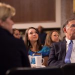 (Pictured: Senator John Boozman and Arkansas 4-H’er Lauren Leonard of Benton County listen to speeches on the impact of 4-H at the National 4-H Congressional Breakfast on April 13, 2016.)