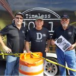 Bob Connell, Grady Spann, and Jimmie Edwards takes time out for a picture during the 2016 Edition of Mountains, Music, and Motorcycles in Mountain View.