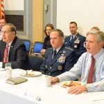 (Pictured: Chief Master Sergeant of the Air Force James Cody, U.S. Senator John Boozman (R-AR), Chief of Staff of the Air Force General David Goldfein and U.S. Senator John Hoeven at the Senate Air Force Caucus breakfast)